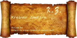 Kreiner Zamfira névjegykártya